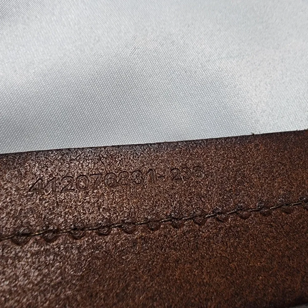 Lauren Ralph Lauren Brown Leather Belt Brass Buckle Cognac RL Logo Mens 34